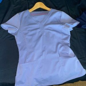 Scrub top and pants.